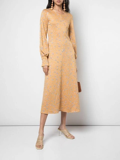 Shop Stine Goya Ester Midi Dress In Yellow