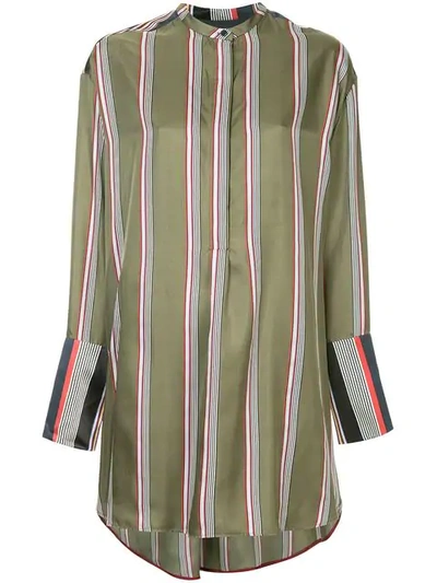 Shop Roksanda Striped Loose Blouse In Green