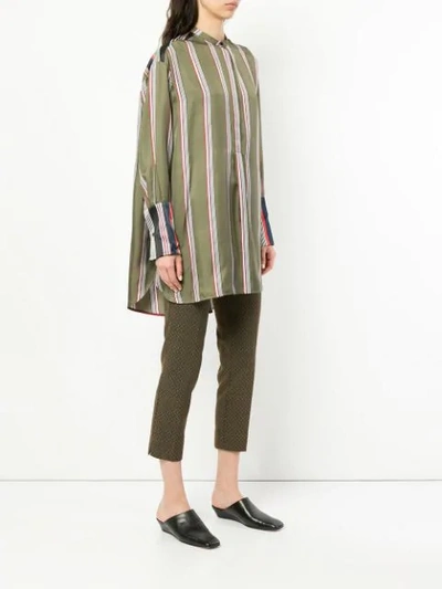 Shop Roksanda Striped Loose Blouse In Green