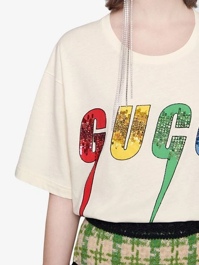 Shop Gucci Blade Oversized T-shirt In White