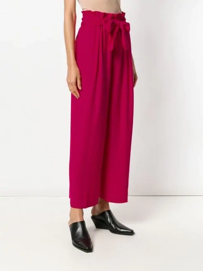 Shop Forte Forte Cropped Palazzo Pants In Pink
