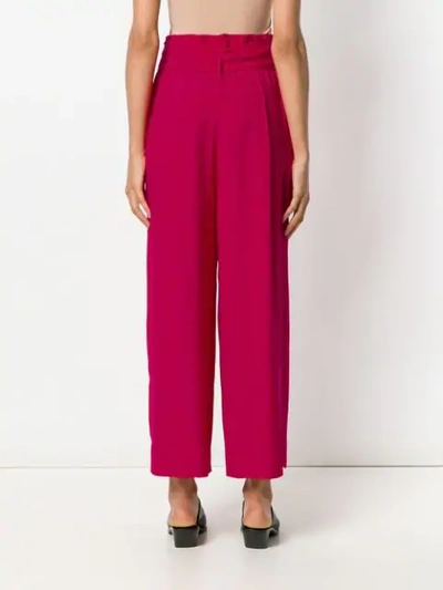 Shop Forte Forte Cropped Palazzo Pants In Pink