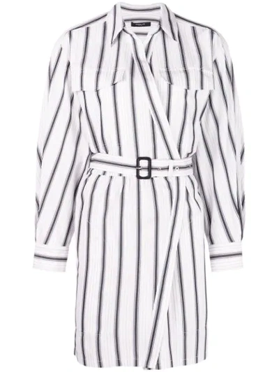 Shop Derek Lam Striped Wrap Dress In White
