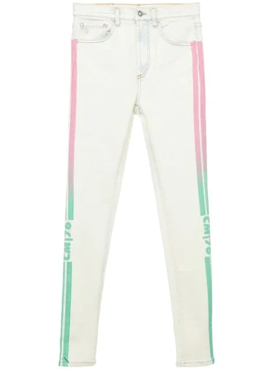 MARCELO BURLON COUNTY OF MILAN SKINNY JEANS WITH SIDE STRIPES - 蓝色