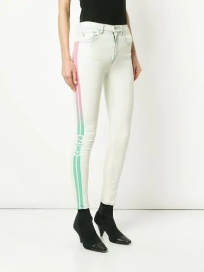 MARCELO BURLON COUNTY OF MILAN SKINNY JEANS WITH SIDE STRIPES - 蓝色