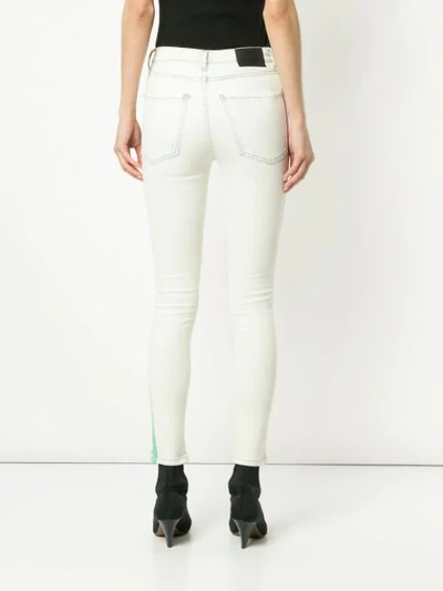 Shop Marcelo Burlon County Of Milan Skinny Jeans With Side Stripes In Blue