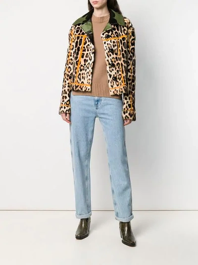 Shop Liska Leopard Print Jacket In Neutrals