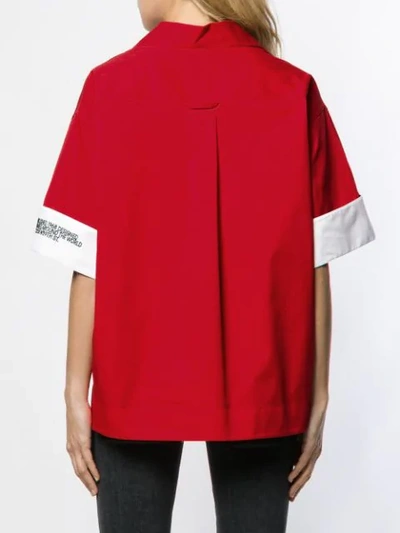 Shop Calvin Klein Logo Sleeve Shirt In Red
