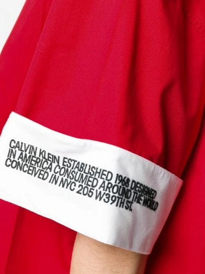 Shop Calvin Klein Logo Sleeve Shirt In Red