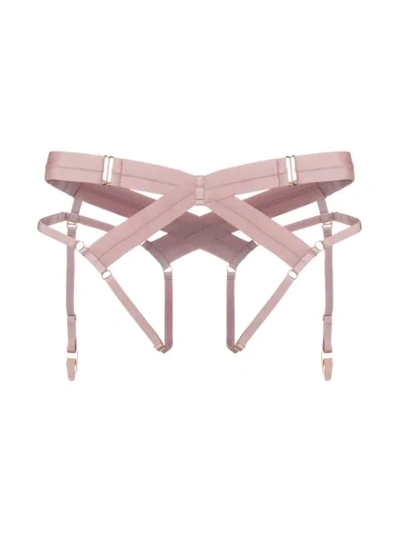 Shop Bordelle Strappy Suspenders In Pink