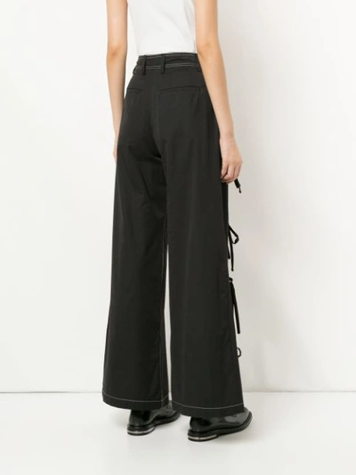 Shop Blindness Side Bow Detail Trousers In Black