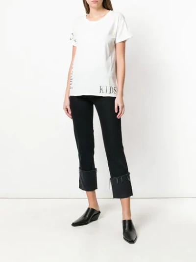 Shop Ann Demeulemeester Printed T In White