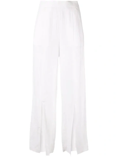 Shop Venroy Split Wide Leg Trousers In White