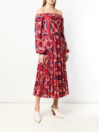 Shop Valentino Bandana Print Dress In Red