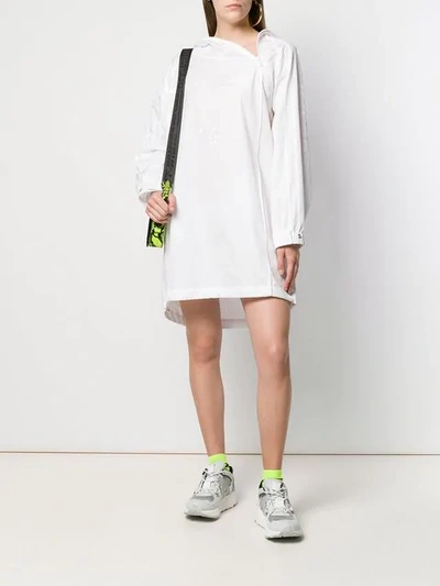 Shop Iceberg Hooded Zip Dress - White