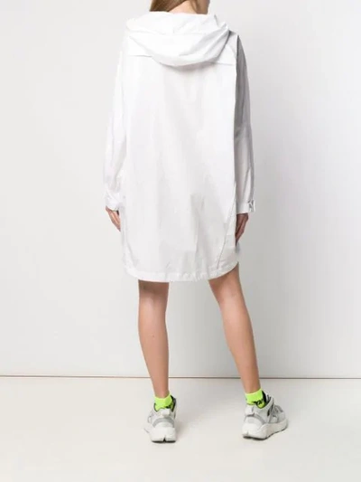 Shop Iceberg Hooded Zip Dress - White