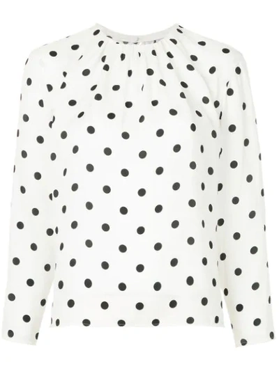 Shop Ballsey Polka Dot Blouse In White