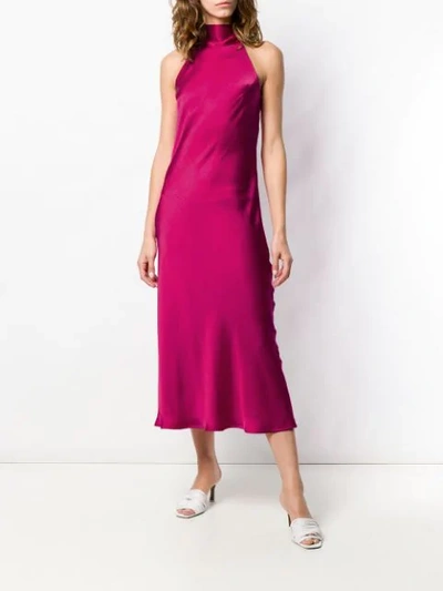 Shop Galvan Sienna Satin Dress In Pink