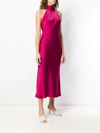 Shop Galvan Sienna Satin Dress In Pink