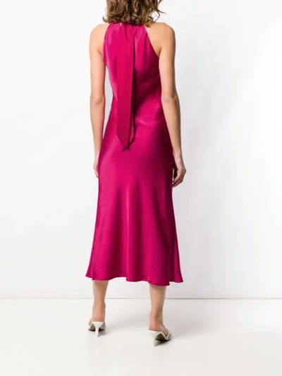 Shop Galvan Sienna Satin Dress In Pink