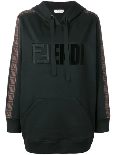 Shop Fendi Kapuzenpullover Mit Logo In Black