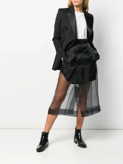 Shop Maison Margiela Mesh Layered Skirt In 900 Nero