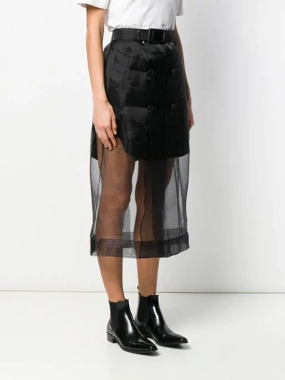 Shop Maison Margiela Mesh Layered Skirt In 900 Nero