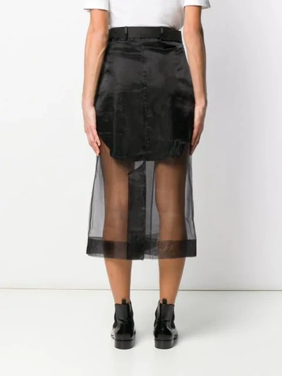 Shop Maison Margiela Mesh Layered Skirt In 900 Nero