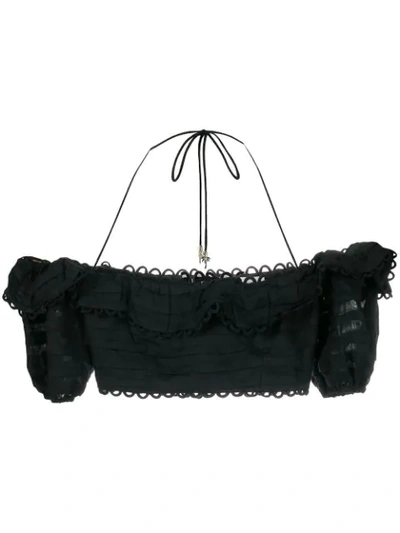 Shop Zimmermann Allia Crop Top In Black