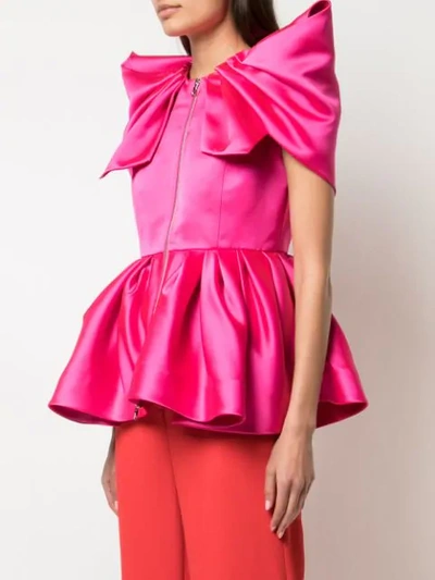 Shop Dice Kayek Structured Shoulder Blouse In Pink