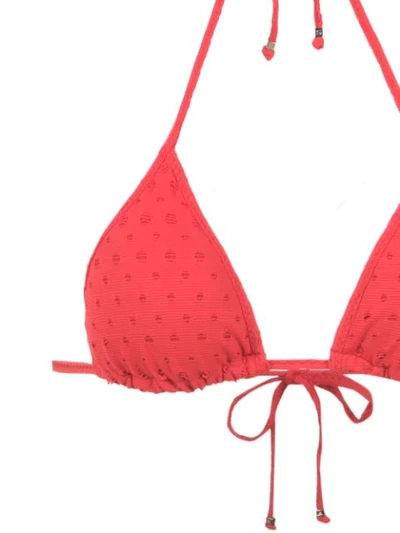 Shop Amir Slama Textured Triangle Top Bikini Set In Red