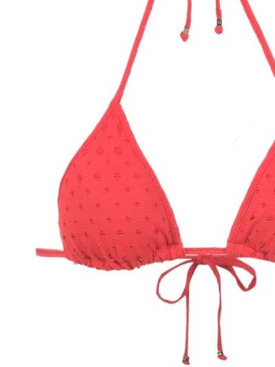 Amir Slama Textured Triangle Top Bikini Set In Red