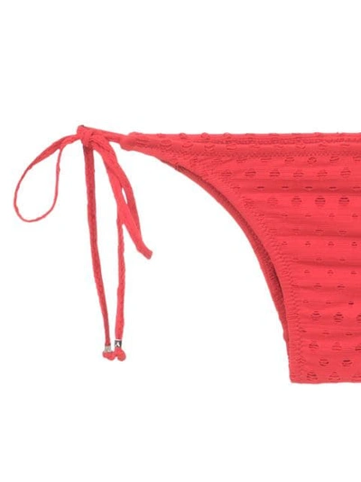 Shop Amir Slama Textured Triangle Top Bikini Set In Red