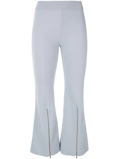 Shop Stella Mccartney Zip-detail Flared Trousers In Blue