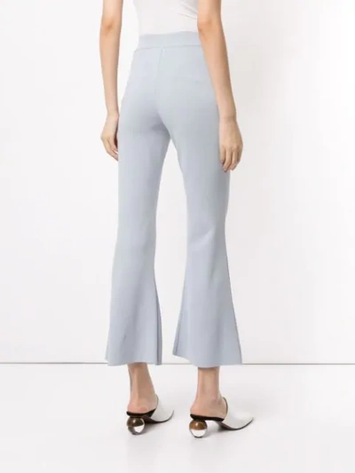 Shop Stella Mccartney Zip-detail Flared Trousers In Blue