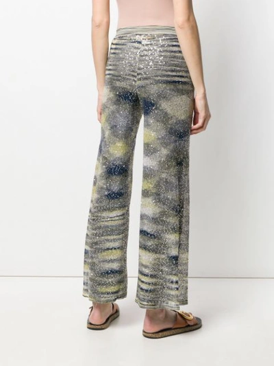 Shop Missoni Patterned Flared Trousers - Blue