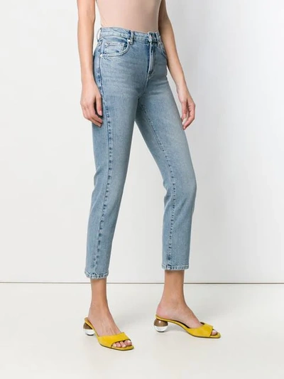 Shop Pinko Cropped Skinny Jeans In Blue
