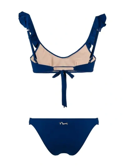 Shop Emmanuela Swimwear Lisa Ruffled Bikini In Blue