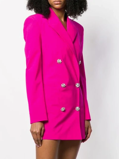 Shop Attico Double Breasted Blazer Dress In Pink