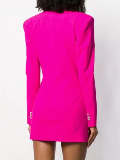Shop Attico Double Breasted Blazer Dress In Pink