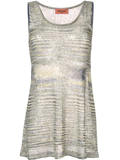 Shop Missoni Long Tank Top - Blue