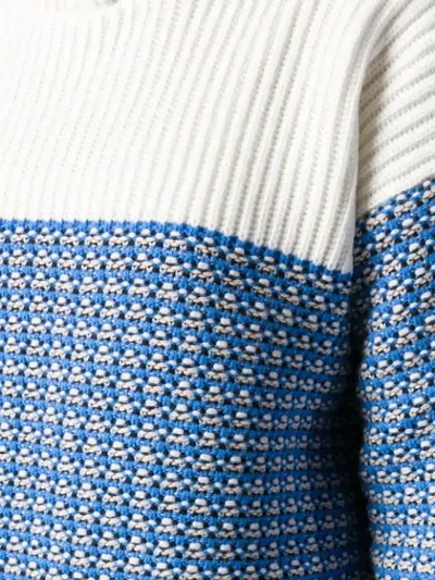 Shop Fendi Micro Check Pullover In Blue