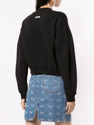 Shop Msgm Embellished Youth Sweatshirt In Black
