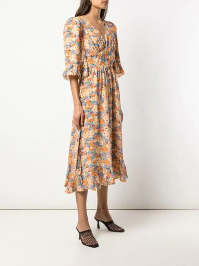 Shop Stine Goya Evelyn Flowers Silk Dress In Multicolour