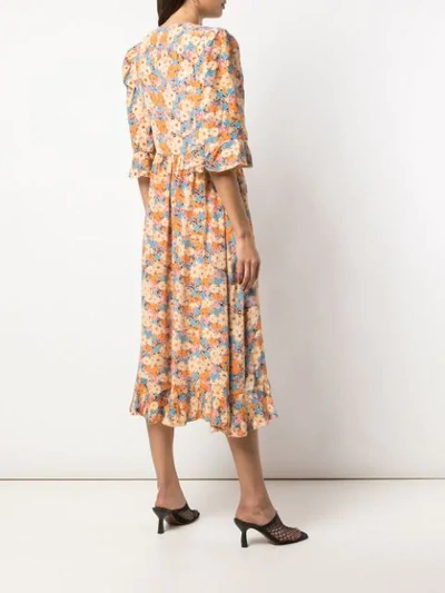 Shop Stine Goya Evelyn Flowers Silk Dress In Multicolour