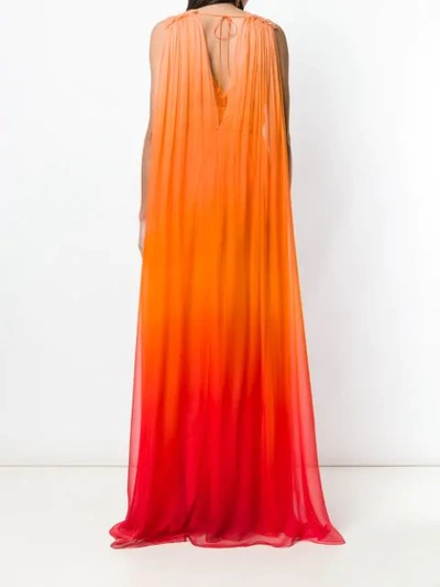 Shop Alberta Ferretti Ombré Goddess Gown In Orange