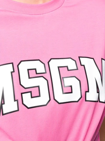 Shop Msgm Logo T-shirt In Pink
