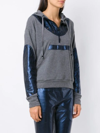 Shop Andrea Bogosian Panelled Hoodie - Grey In Gray