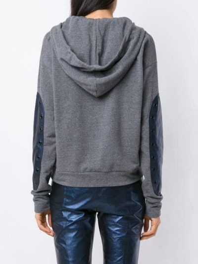 Shop Andrea Bogosian Panelled Hoodie - Grey In Gray