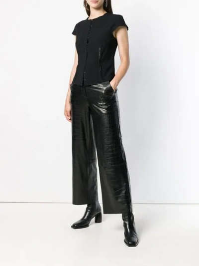 Shop Ann Demeulemeester Structured Front Clasp Top In Black